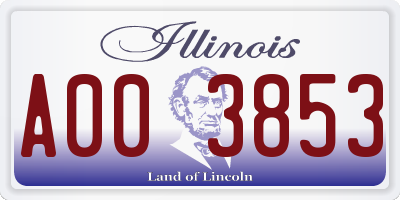 IL license plate A003853