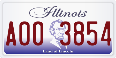 IL license plate A003854