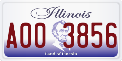 IL license plate A003856