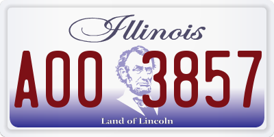 IL license plate A003857