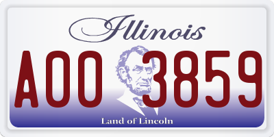 IL license plate A003859