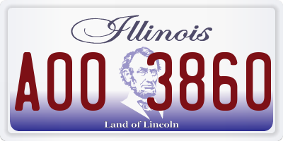 IL license plate A003860