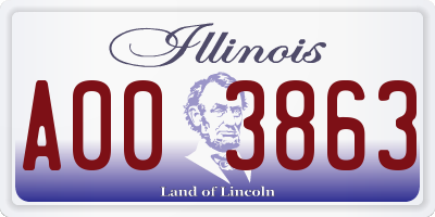 IL license plate A003863