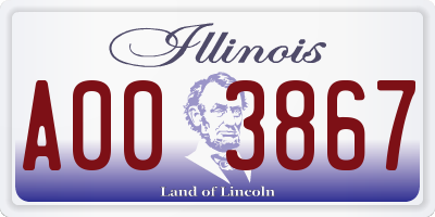 IL license plate A003867