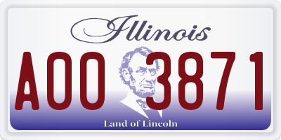 IL license plate A003871