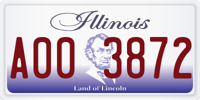 IL license plate A003872