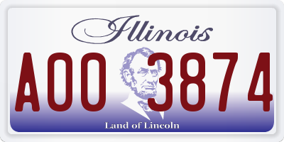 IL license plate A003874