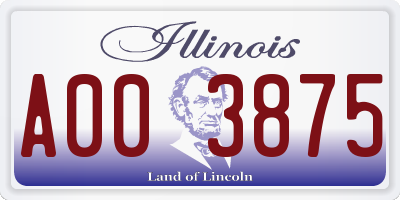 IL license plate A003875