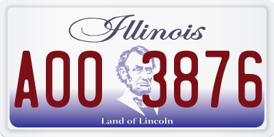 IL license plate A003876