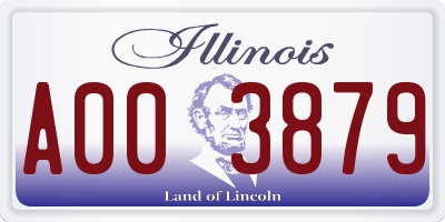 IL license plate A003879