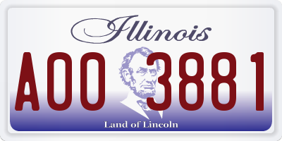 IL license plate A003881