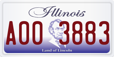 IL license plate A003883