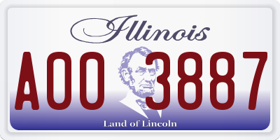 IL license plate A003887