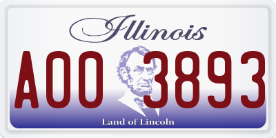 IL license plate A003893
