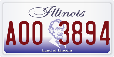 IL license plate A003894
