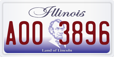 IL license plate A003896