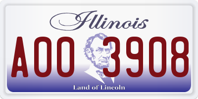 IL license plate A003908