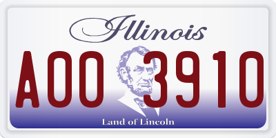 IL license plate A003910