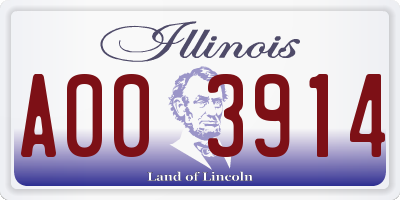 IL license plate A003914