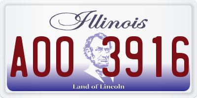 IL license plate A003916