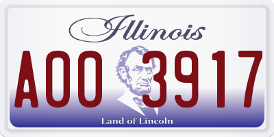 IL license plate A003917