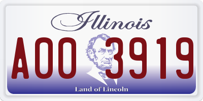 IL license plate A003919