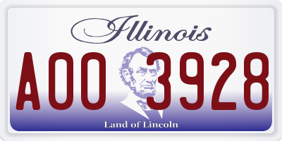 IL license plate A003928