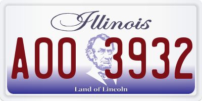 IL license plate A003932