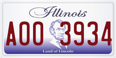 IL license plate A003934