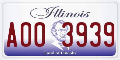 IL license plate A003939