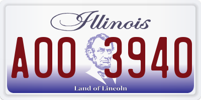 IL license plate A003940