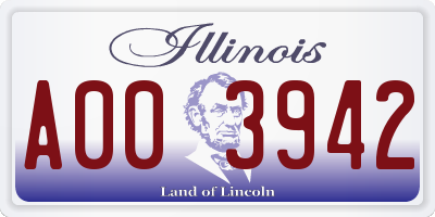 IL license plate A003942