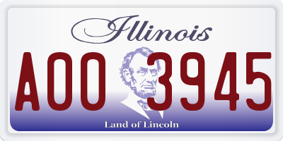 IL license plate A003945