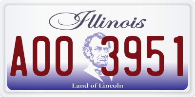 IL license plate A003951