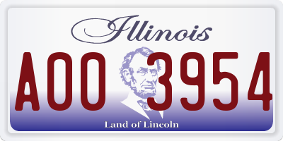 IL license plate A003954