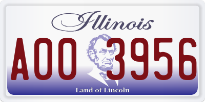 IL license plate A003956