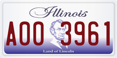 IL license plate A003961