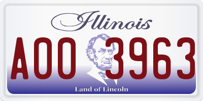 IL license plate A003963