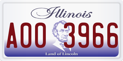 IL license plate A003966