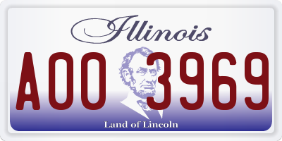 IL license plate A003969