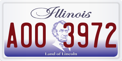 IL license plate A003972