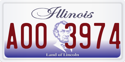 IL license plate A003974