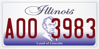 IL license plate A003983