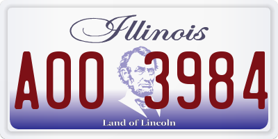 IL license plate A003984