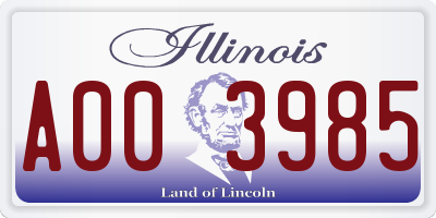 IL license plate A003985