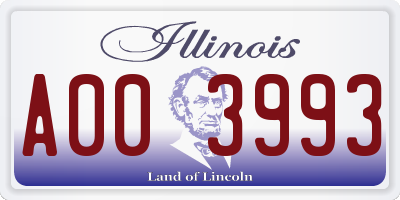 IL license plate A003993