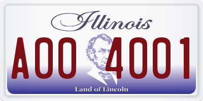 IL license plate A004001