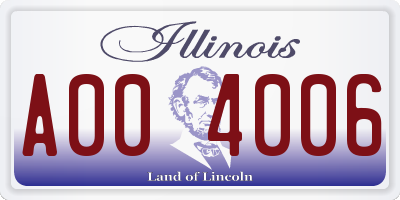 IL license plate A004006