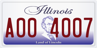 IL license plate A004007