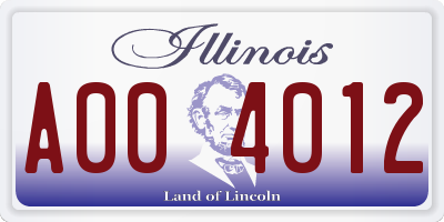 IL license plate A004012